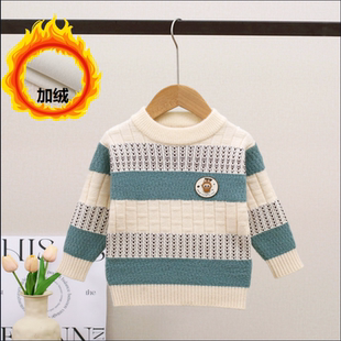 童装儿童韩版毛衣新款秋冬季男小童宽松针织衫男宝宝洋气套头秋装