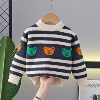 男童套头毛衣2025新款洋气秋冬款上衣宝宝加厚儿中大童毛线针织衫