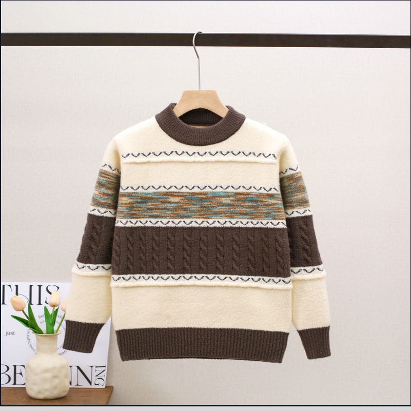 男童毛衣秋装2025新款中大童儿童男孩秋冬款加厚加绒针织衫冬季潮