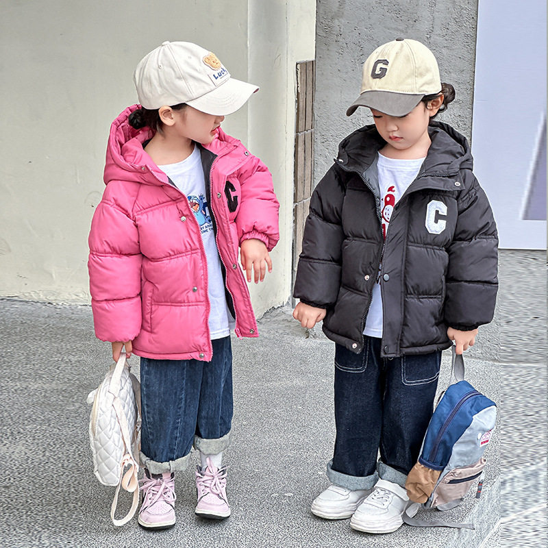 反季儿童羽绒棉服加厚男女童中大童正品连帽加厚短款童装冬季外套