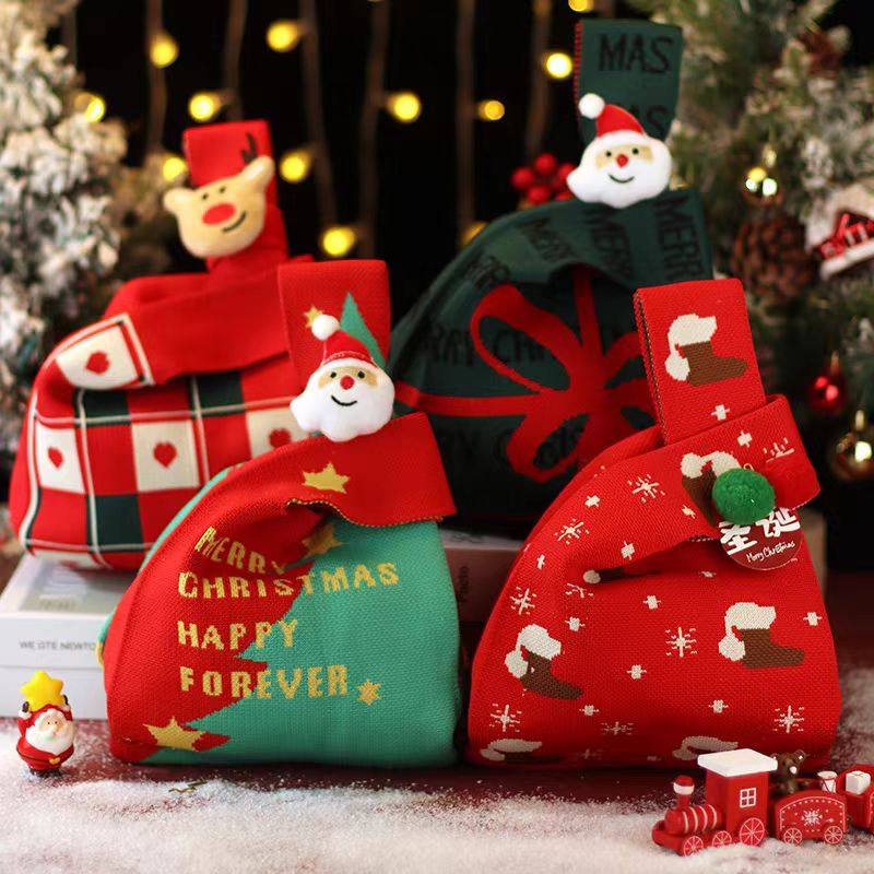 圣诞节小礼物幼儿园手提针织袋子实用创意伴手礼品送女生儿童员工