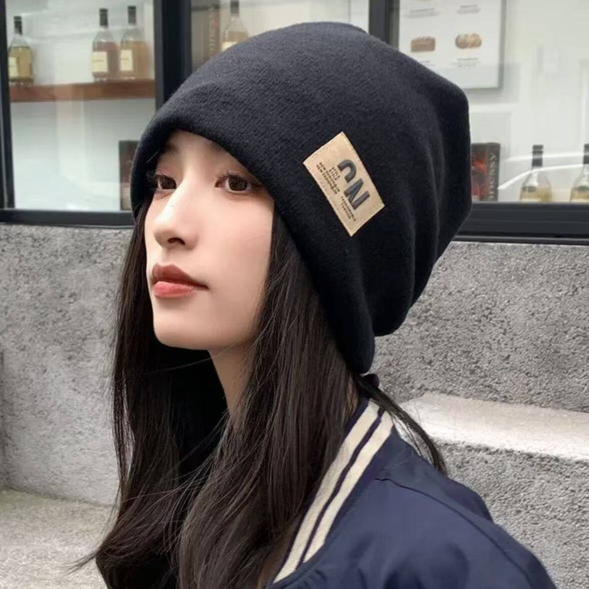 秋冬款可爱帽子产妇月子帽显脸小产后防风堆堆帽孕妇帽子女针织帽图片