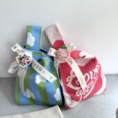 大容量超高质感针织手提包春夏便携手拎包托特包小众手腕包伴手礼