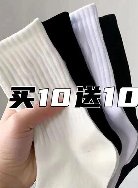 20双袜子男春夏新款休闲百搭字母运动风篮球潮袜舒适男士中筒袜I