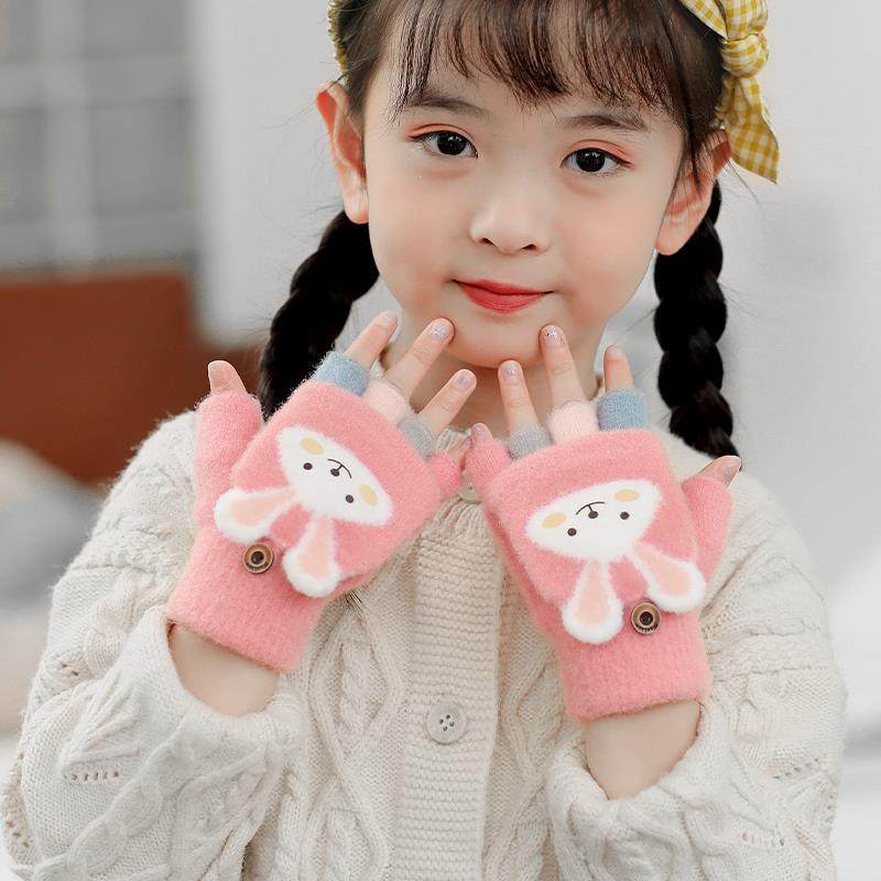 半指手套翻盖写字儿童棉制女孩冬天兔子加绒保暖五指小孩男秋冬季,服饰配件/皮带/帽子/围巾,手套,淘宝优惠券,粉丝福利购,淘宝优惠卷