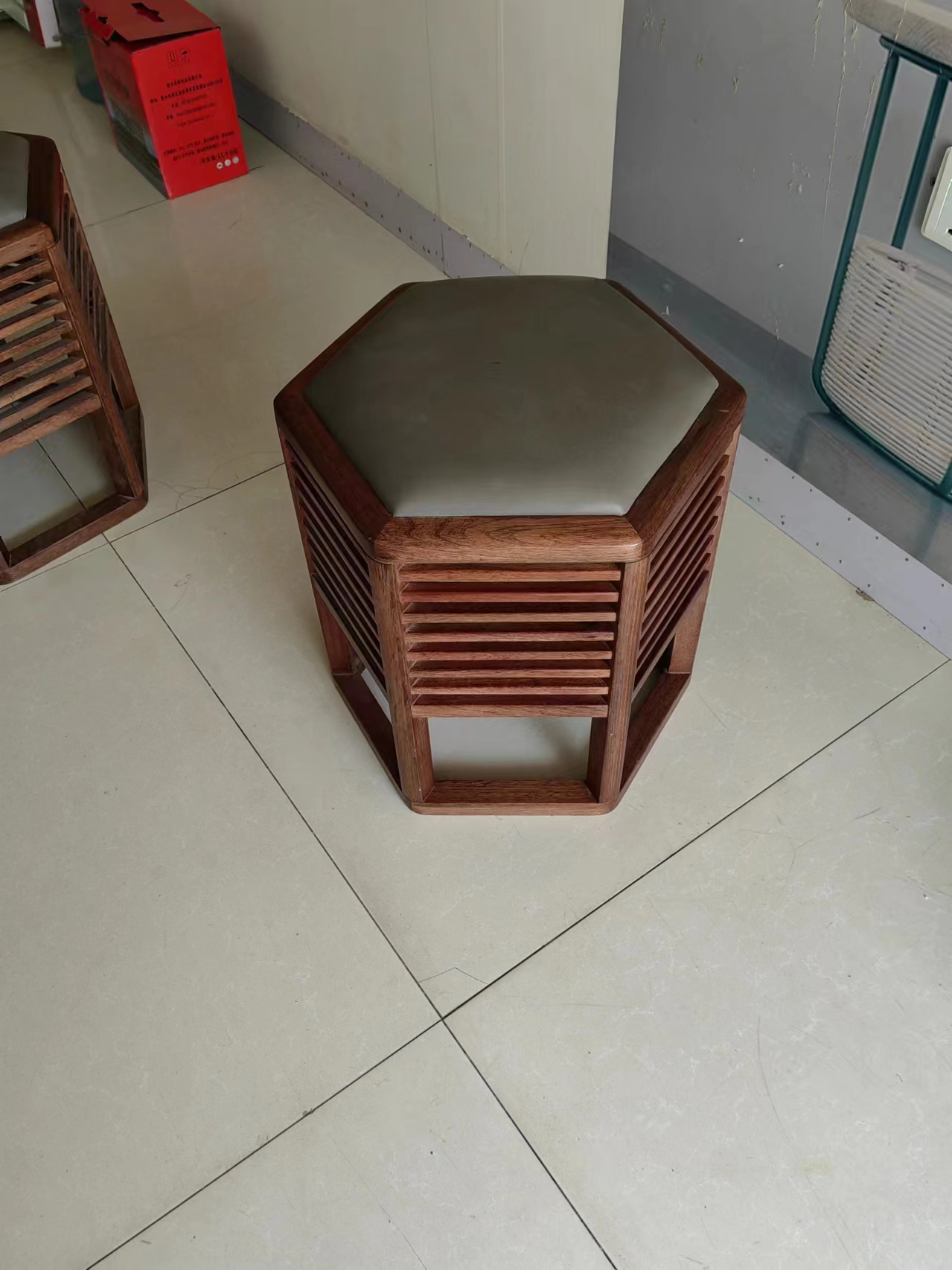 实木六角凳餐凳新中式换鞋凳矮凳茶几边几鼓凳梳妆台化妆凳喝茶凳