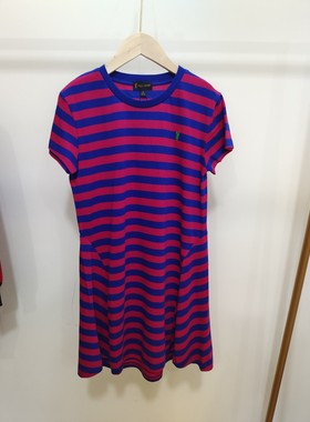 150码POLOSPORT保罗运动女童靓丽可爱条纹纯棉连衣裙72PK34043