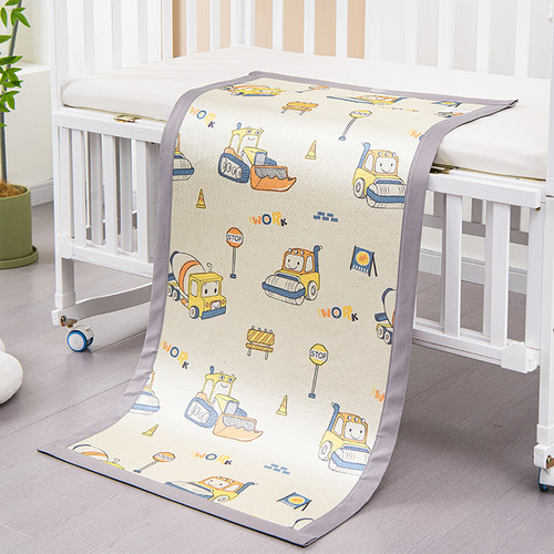 儿童冰丝凉席幼儿园专用床婴儿午睡席子夏季小宝宝可用藤草席定制