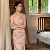 长款 原创港工碎花无袖 旗袍 盈盈 Ti提提