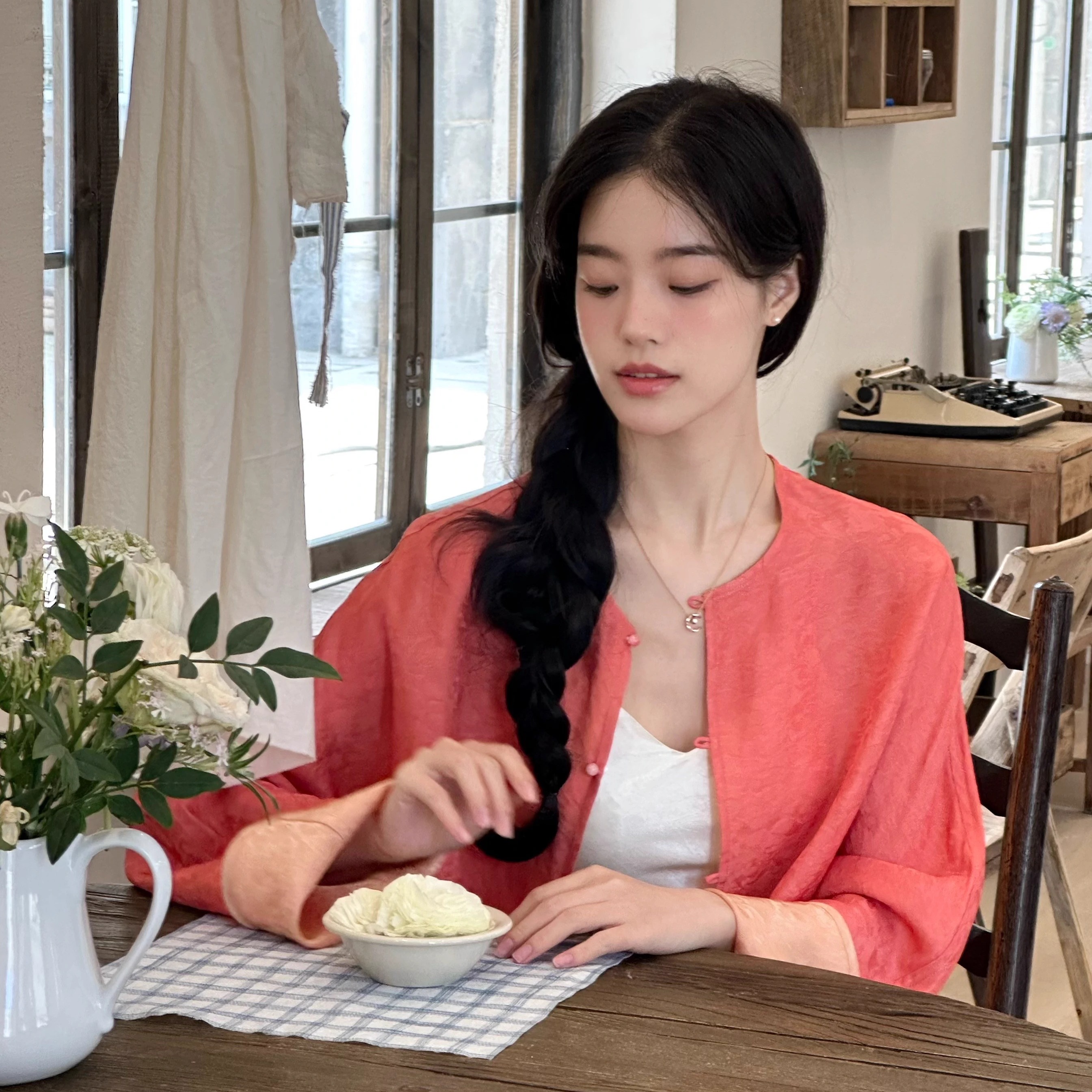 Ti提提 婵娟.全真丝 双面双色真丝外套新中式国风气质百搭上衣春