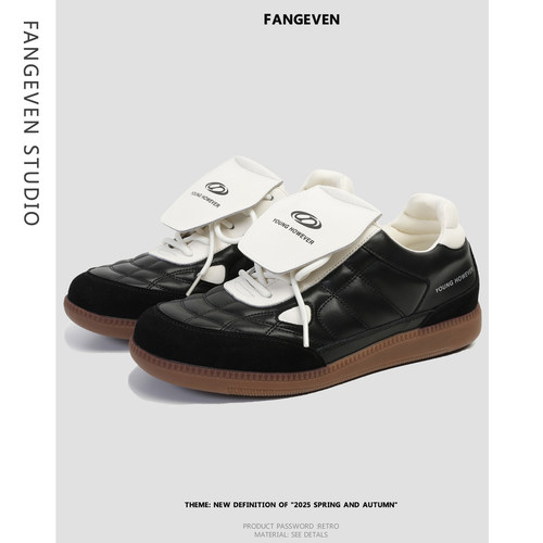 FANGEVEN翻盖德训鞋复古拼皮