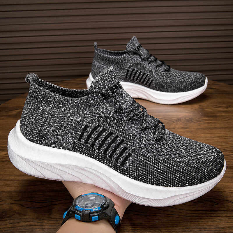 一脚蹬袜子鞋踩屎感爆米花男鞋