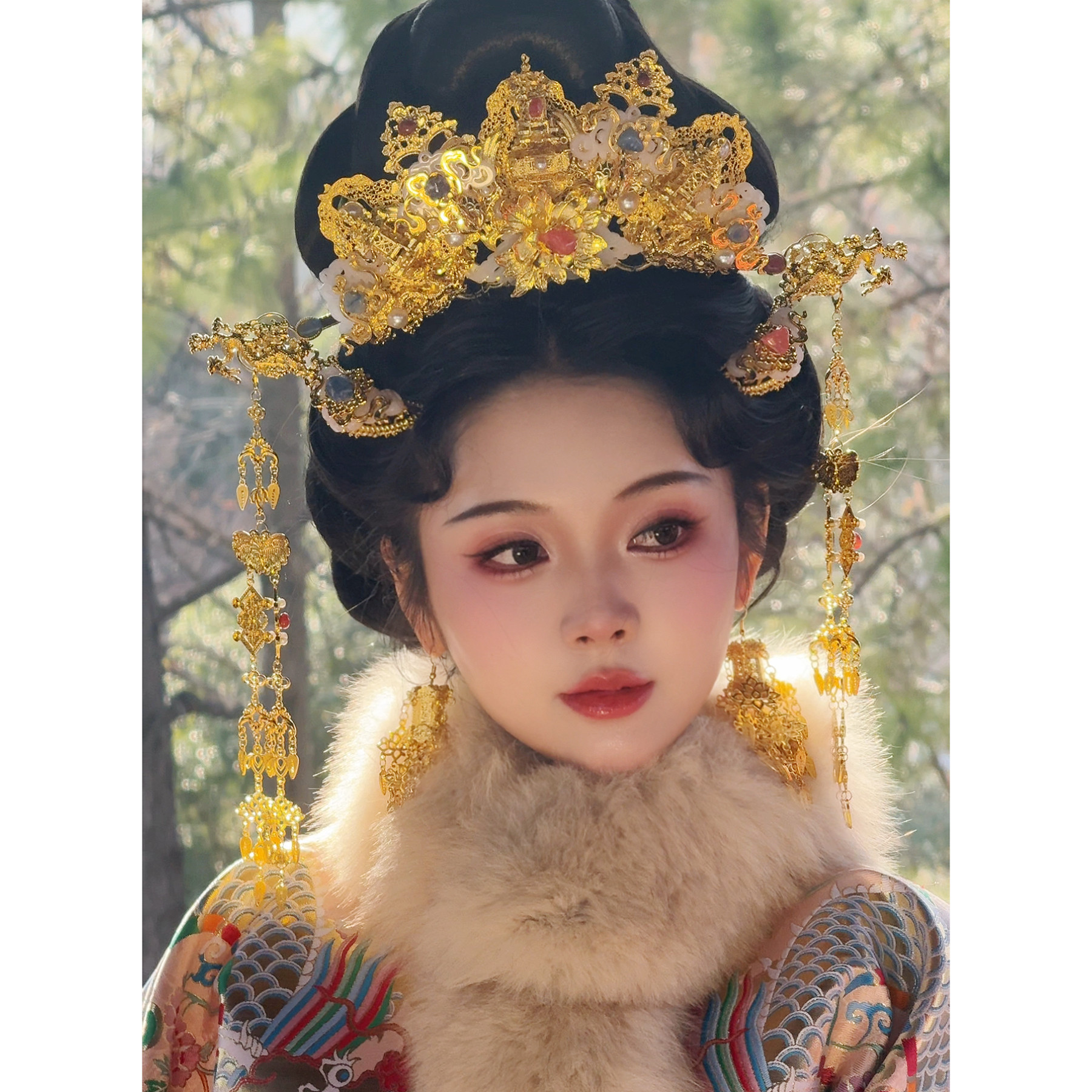 【霜翎阁】明制宝石套装复原簪子汉服配饰品发冠流苏｛大明风华｝