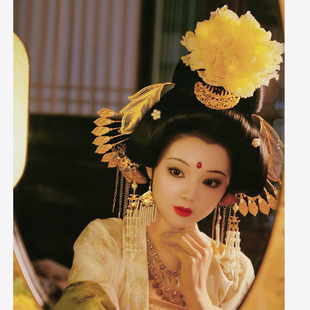 【霜翎阁】杨贵妃同款饰品牡丹花流苏唐风汉服发簪套装古风{倾国}