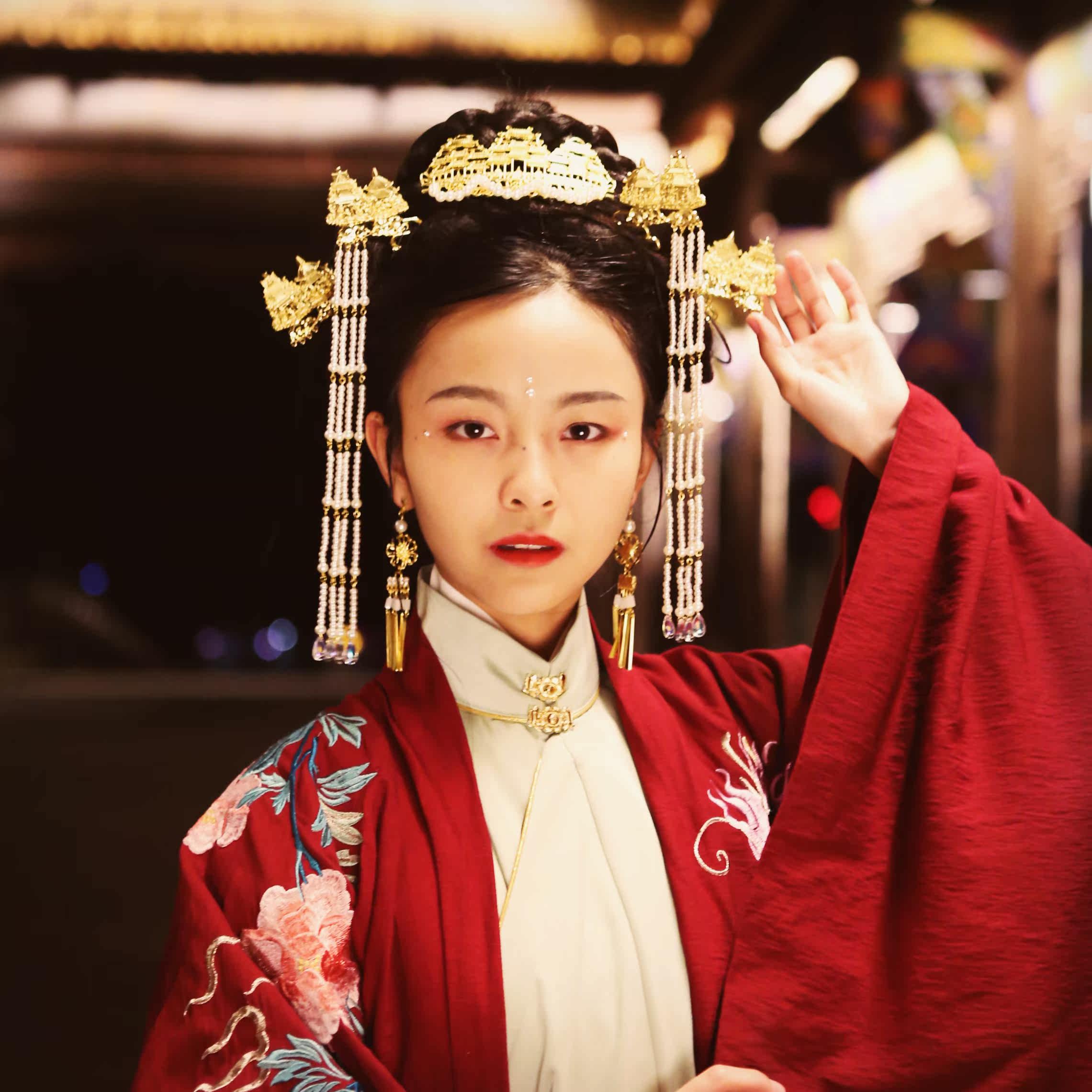 【霜翎阁】包邮明制套装发簪发正簪子狄髻唐风汉服配饰{云顶天宫}