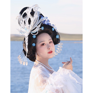 【霜翎阁x濯羽汉服】杨贵妃套装复原唐风发配饰品银丝凤｛马嵬 ｝