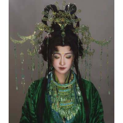 【霜翎阁】大祭司全套装汉服发饰品配流苏祭祀三星堆｛青铜神树｝