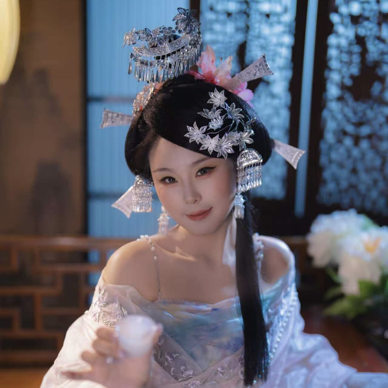 【霜翎阁】母仪天下衍生银色发夹汉服古风发套装配饰品{赵合德}