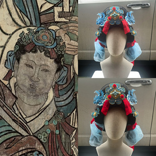 【霜翎阁】永乐宫壁画神仙套装冠簪汉服冠发钗配饰品{女娃玉女}