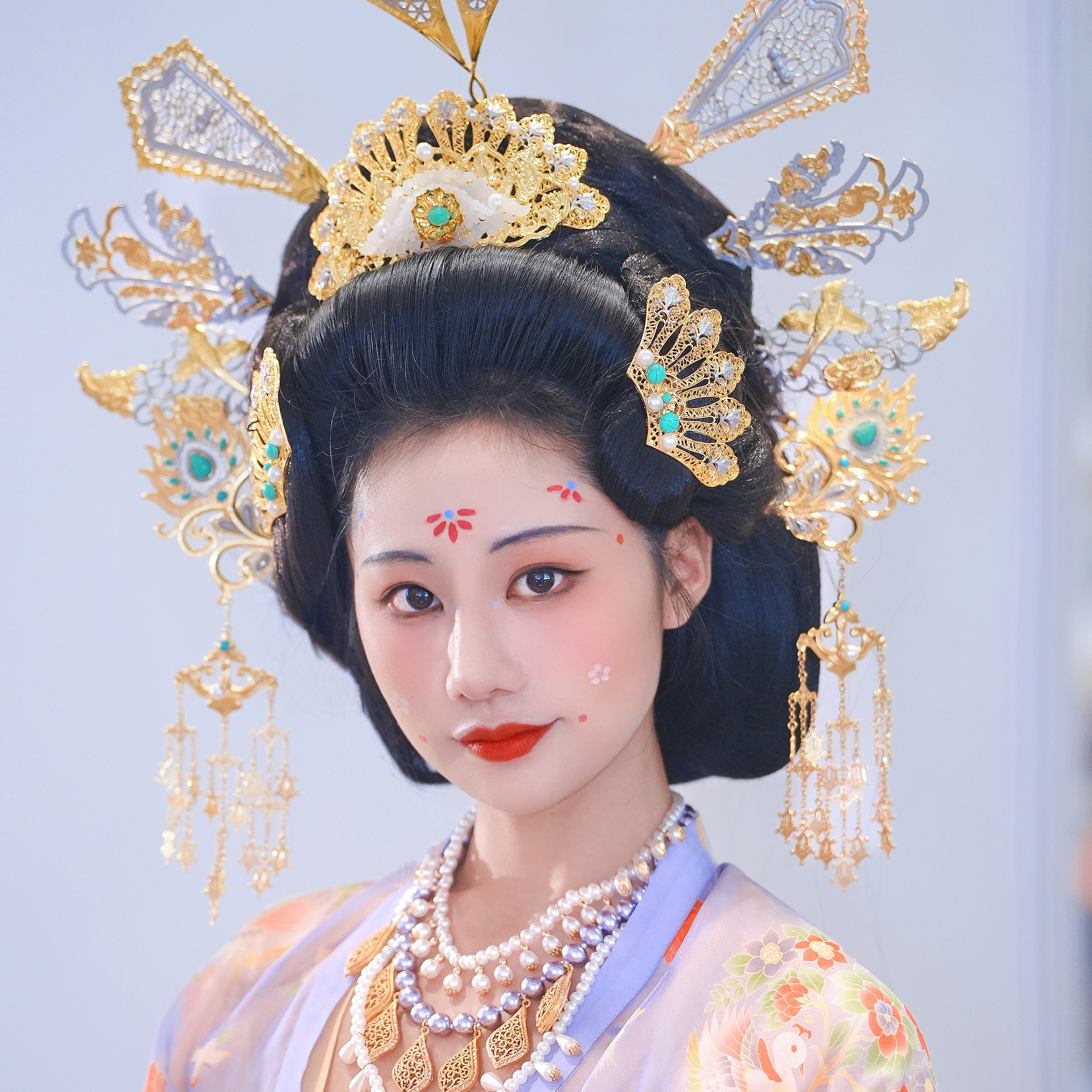 【霜翎阁】仿金银错唐风汉服供养人壁画博物馆复原插梳发簪配饰品