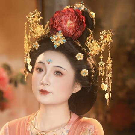 【霜翎阁】锦绣芳华唐风汉服发簪套装饰品县主同款牡丹｛凝贞｝