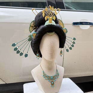 【霜翎阁】松石鹿首冠汉服古风配饰全套装战国袍魏晋秦汉｛归鸾｝