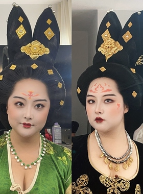 【霜翎阁】武周菱形钗簪璎珞项链百搭汉服唐风配饰品套装｛熠熠｝