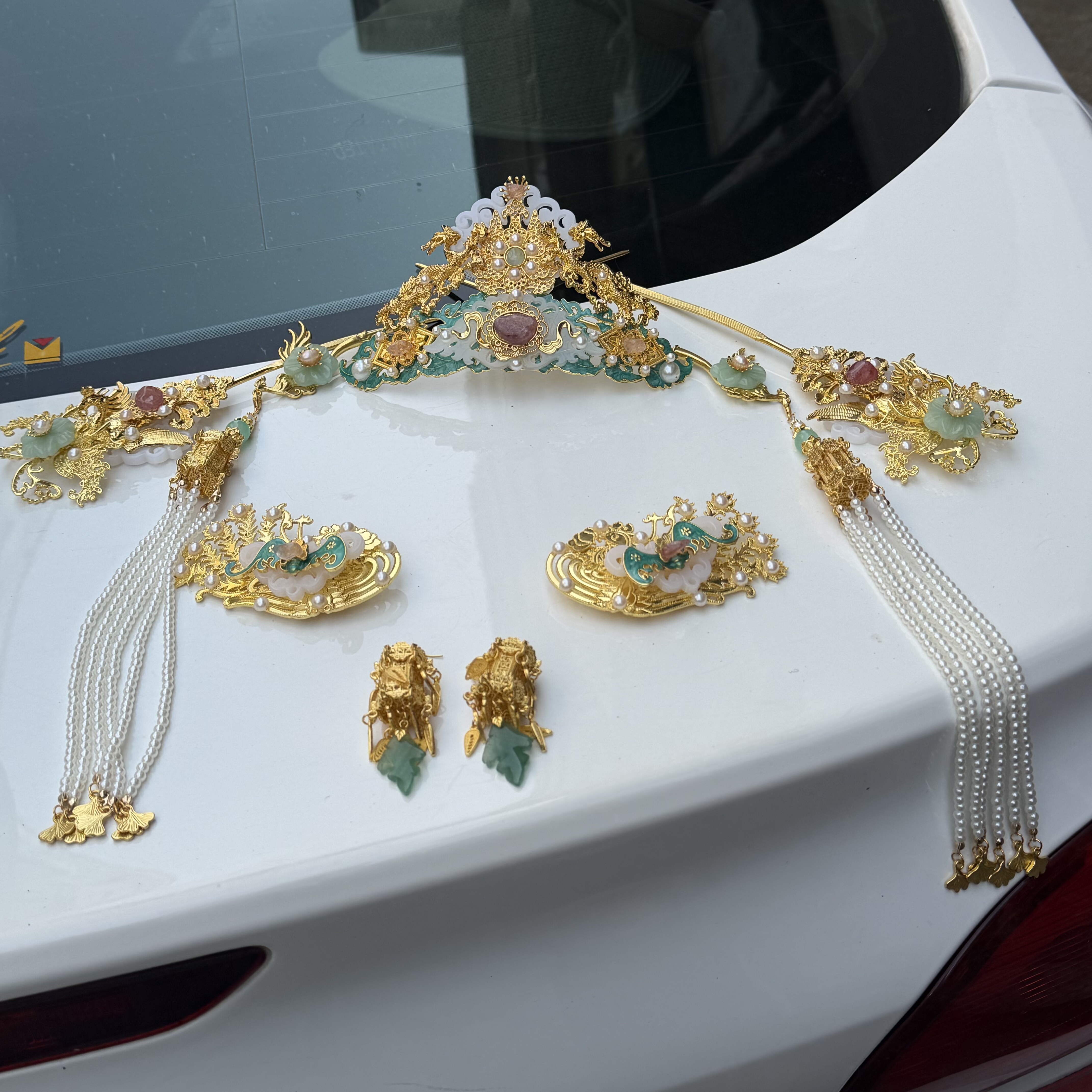 【霜翎阁】烧蓝狄髻头面明制套装复原簪子汉服配饰品发冠｛玉湖｝,饰品/流行首饰/时尚饰品新,发饰,淘宝优惠券,粉丝福利购,淘宝优惠卷