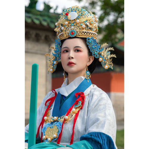 【霜翎阁】月神永乐宫壁画神仙发冠汉服配饰品全套装｛太阴星君｝