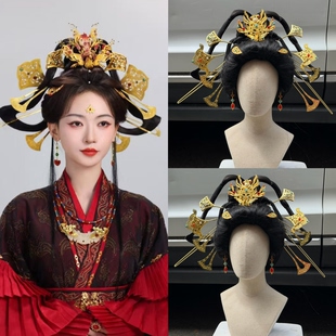 【霜翎阁】扇形超长发簪南北朝插梳汉服复原套装配饰品吴谨言同款