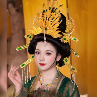 【霜翎阁】杨贵妃周洁版大金凤凰同款唐风汉服发簪套装古风{碧煌}