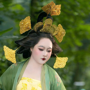 【霜翎阁】晚唐簪唐风汉服复原全套装时世妆配发饰品太和险妆危髻