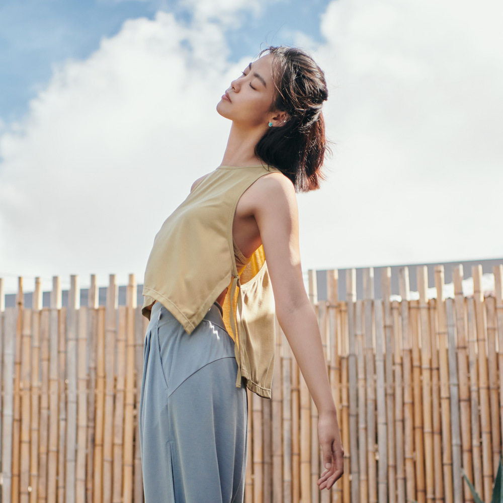 瑜伽罩衫系带背心外搭无袖速干运动上衣轻薄宽松无袖瑜伽服健身服