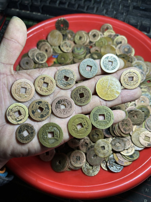 清代清朝清钱通走散走清丝丝古钱古铜币五帝钱乾隆雍正康熙顺治