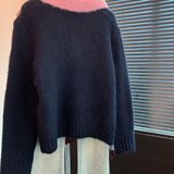 撞色翻领套头宽松长袖毛衣外穿女秋冬季休闲慵懒风松弛感上衣，女装针织衫/毛衣，衣嘉衣服饰