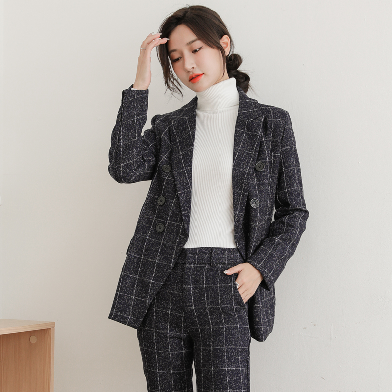 2025年秋季新款女装时尚套装经典格子英伦风西装九分裤套装,女装套装/套裙,衣嘉衣服饰 2025年秋季新款女装时尚套装经典格子英伦风西装九分裤套装,女装套装/套裙,衣嘉衣服饰