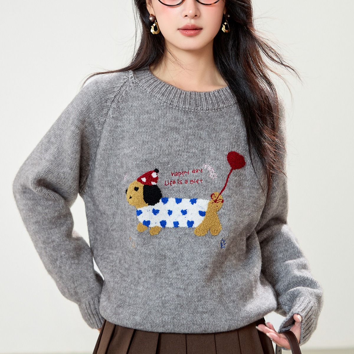 新款2025秋冬针织毛衣女上衣，女装针织衫/毛衣，衣嘉衣服饰