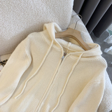 新款宽松连帽双拉头毛衣外套女修身针织开衫上衣，商品下架区，衣嘉衣服饰