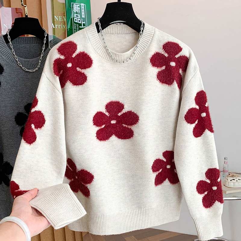 秋冬加厚本命年红色慵懒风毛衣女款2025新款内搭可外穿打底衫冬季，女装针织衫/毛衣，衣嘉衣服饰