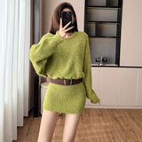 特价韩系斜肩长袖连衣裙女秋季气质辣妹收腰短裙咖色包臀裙，女装连衣裙，衣嘉衣服饰