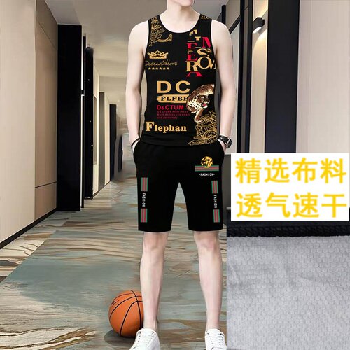 2026年男士夏季新款休闲运动套装潮流帅气背心短裤两件套潮ins