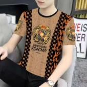 潮流宽松打底T恤帅气男装 2025夏季 印花短袖 男士 休闲上衣 新款