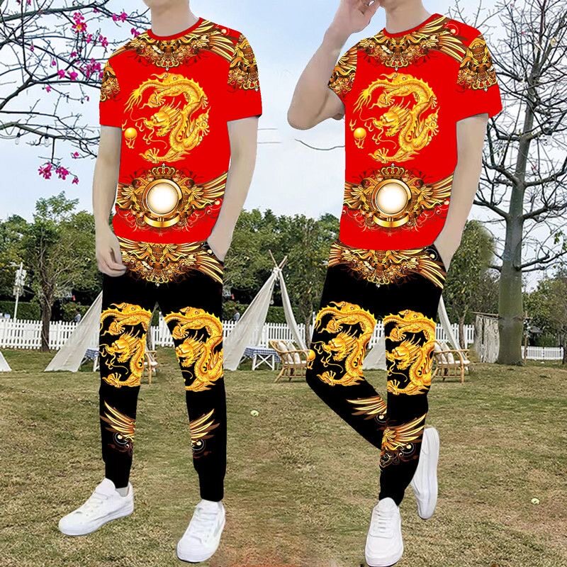 男士休闲运动服套装夏季潮流透气