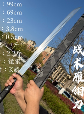 龙泉战术刀剑系列一体锻打锰钢唐刀雁翎武士冷兵器户外收藏未开刃