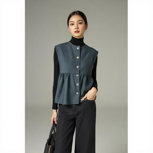 GRL日系工厂尾单女士马甲外套春秋新款气质名媛无袖坎肩外穿