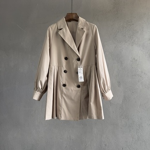 没有腰带 日单ems春秋款 风衣女外套 领收腰显瘦短款 西装