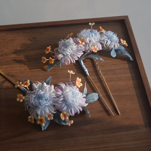 木生手作 原创宫廷风簪花盘发汉服簪子发簪明制古装拍照搭配发饰