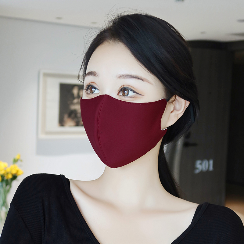 3d立体口罩春秋冬纯色纯棉可水洗可调节双层透气防风防尘防晒保暖