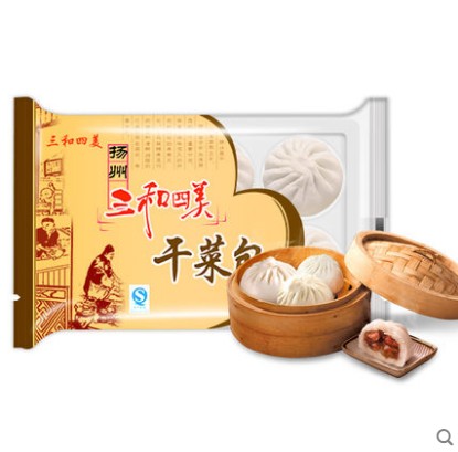 三和四美梅干菜包子早餐速冻包子扬州特产面点300克6只