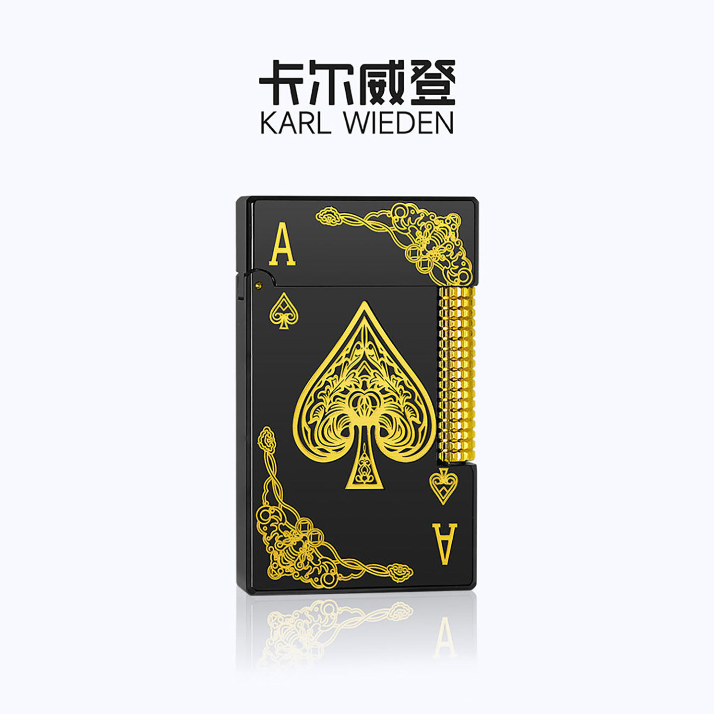 KW卡尔威登朗声煤油打火机黑金黑桃A送男友生日礼物商务男生kw